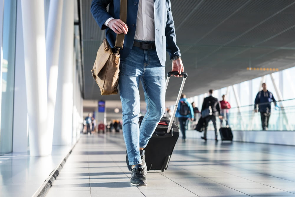 Man with shoulder bag