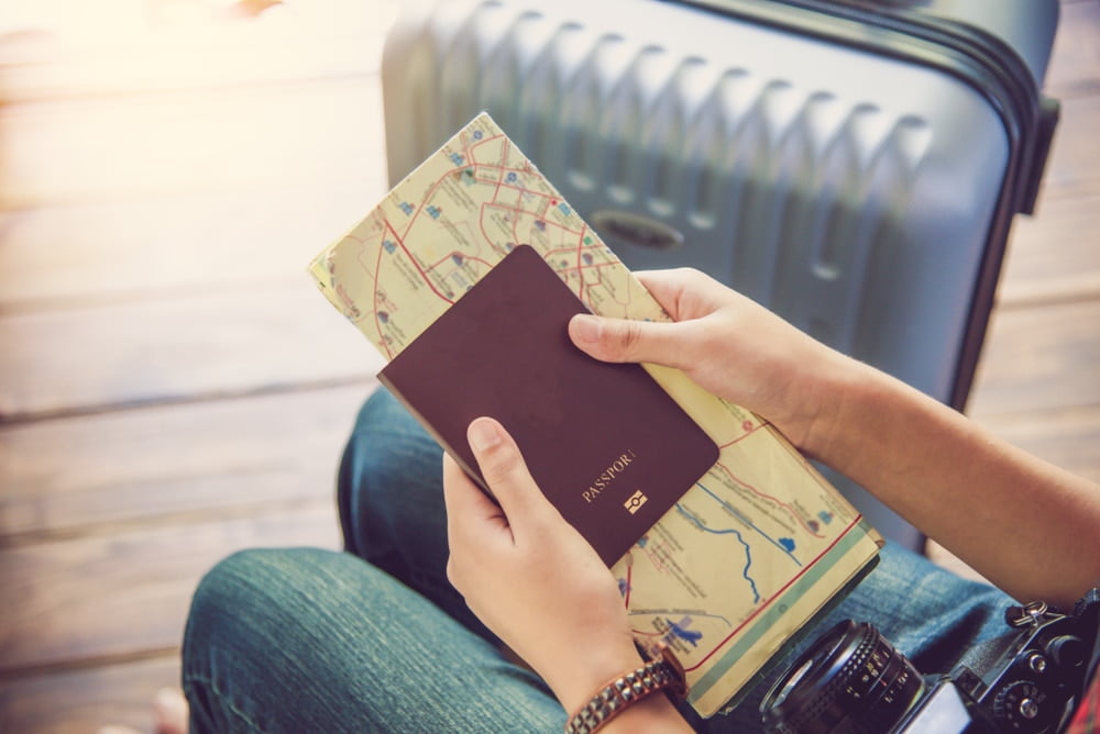 People holding passports